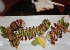 spider roll and eel roll